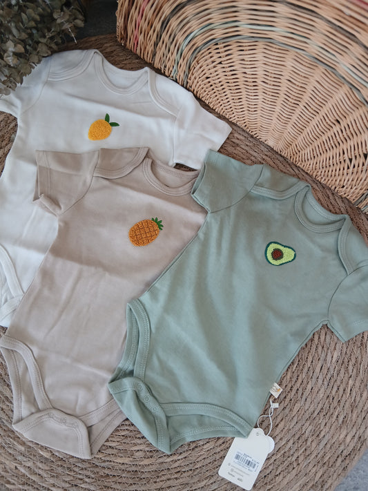 Organic cotton bodies set of 3 pcs