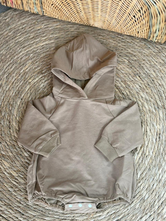 Hooded Romper-Brown