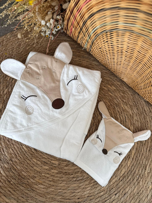 Little Fawn Bath Wrap-beige
