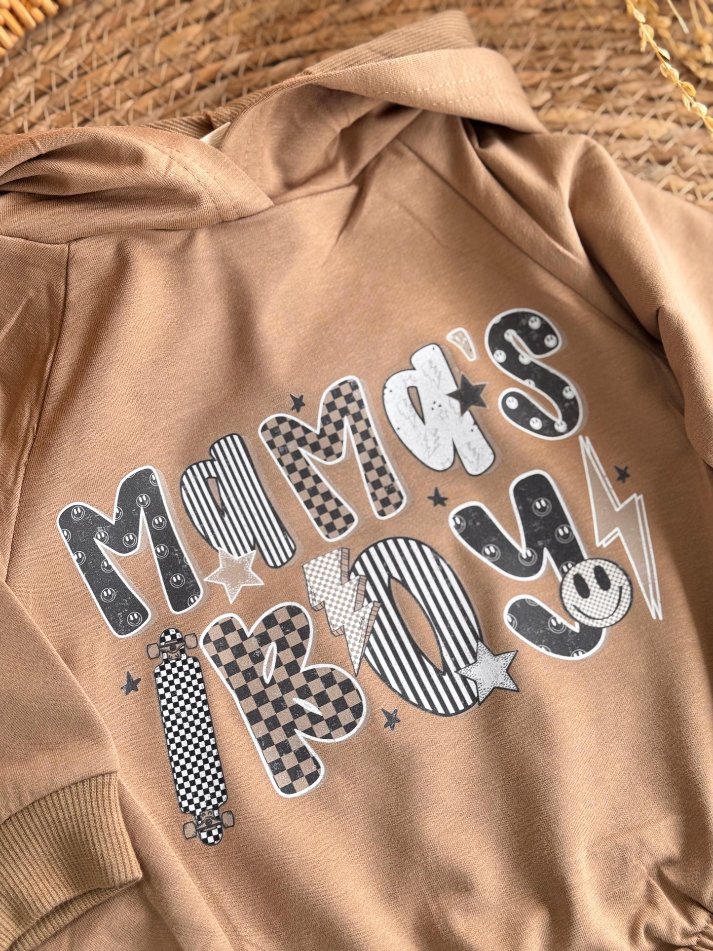 Mama's Boy Hooded Romper-Brown