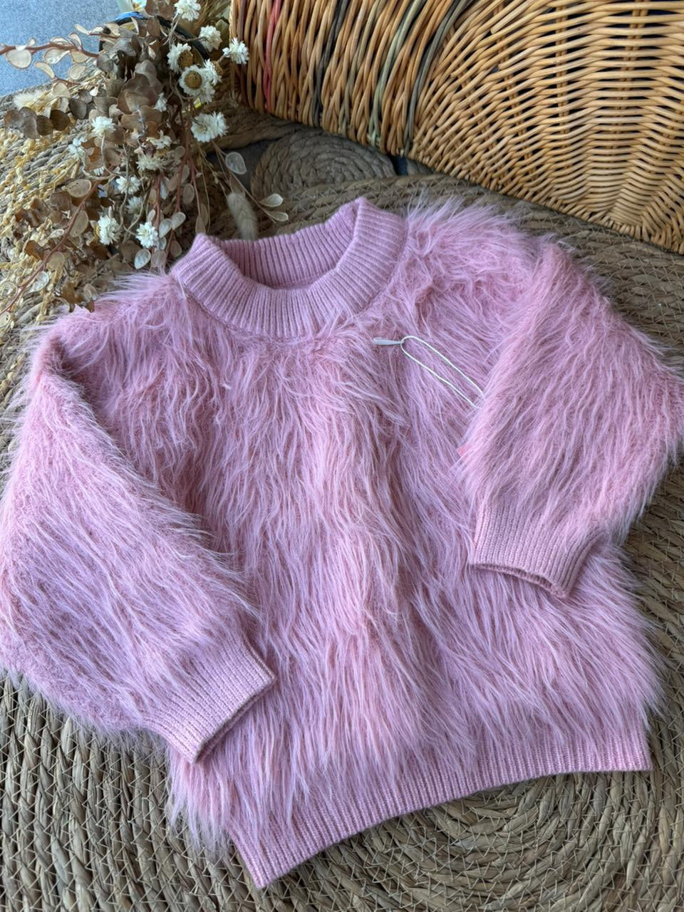 Pink Fuzzy Knit Sweater