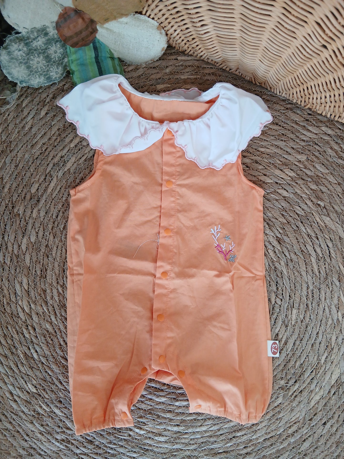 Ruffle overall-orange
