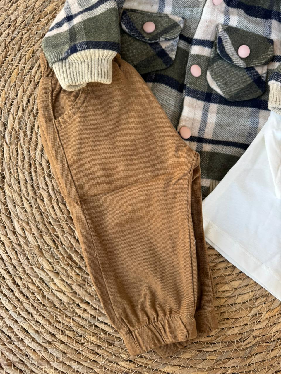 Plaid Set Sage Green Of 3 pcs