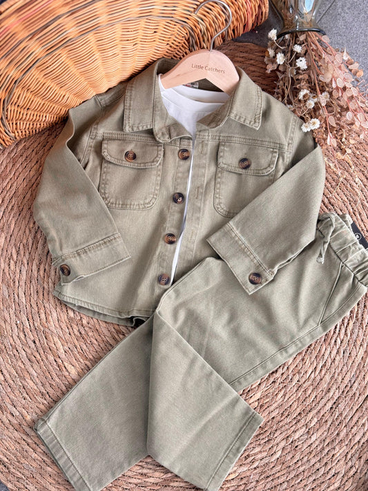 Future Denim Set-Sage green