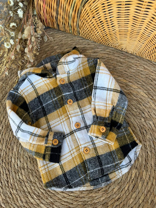Plaid Shirt-Mustard