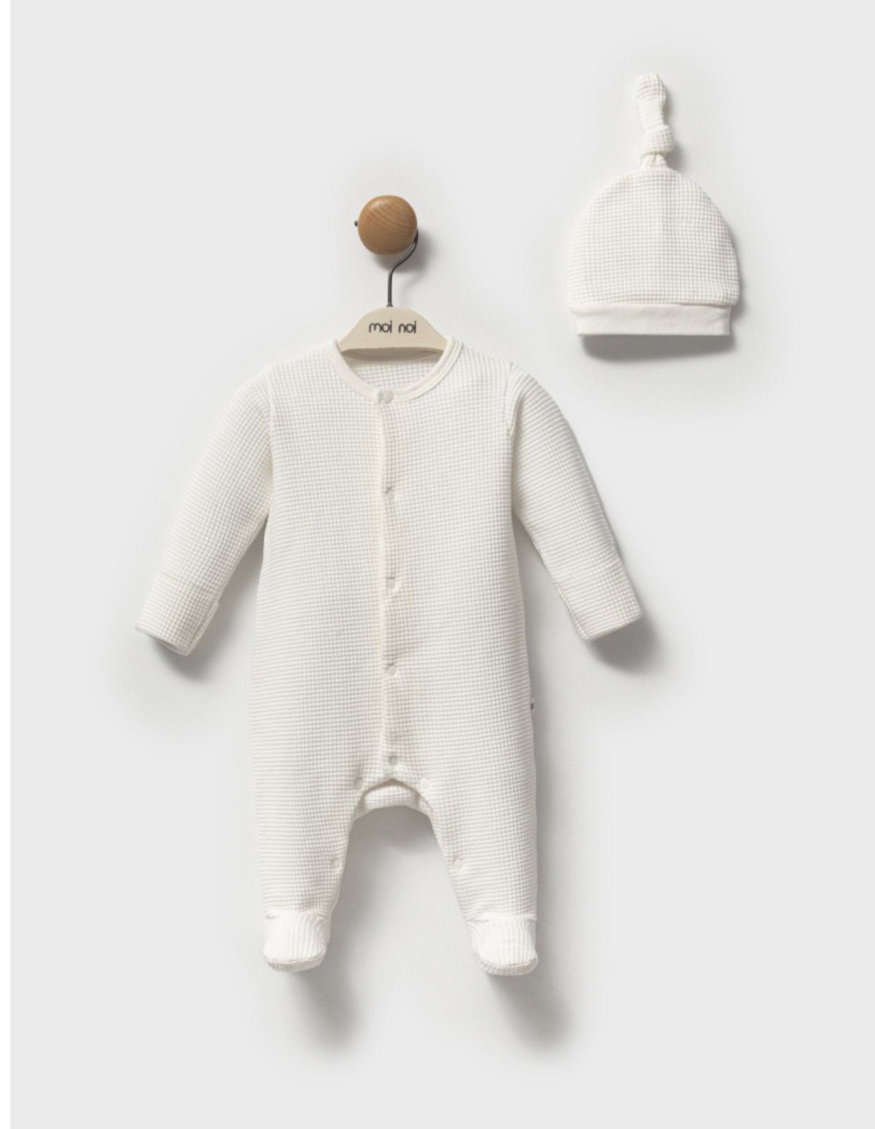 Waffles Overall With Hat-White