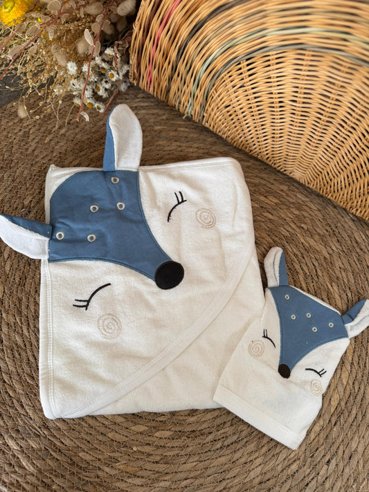 Little Fawn Bath Wrap-White