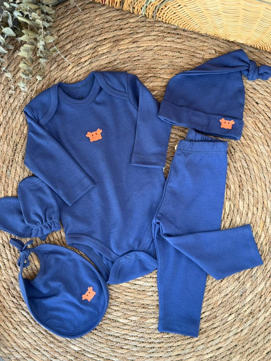 Organic hospital set of 5pcs -blue