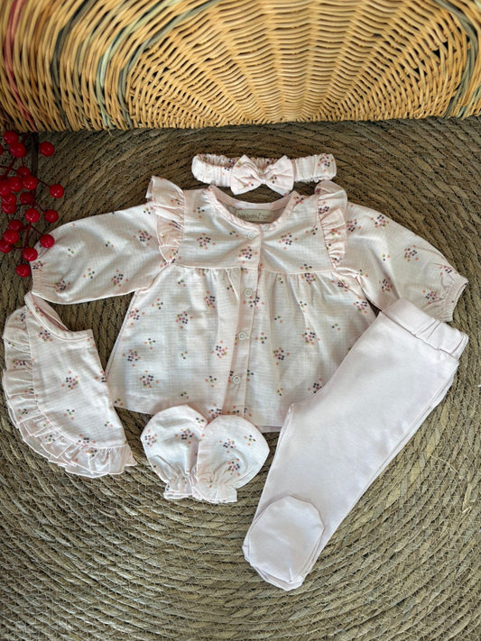 Soft Pink Disty Floral Set