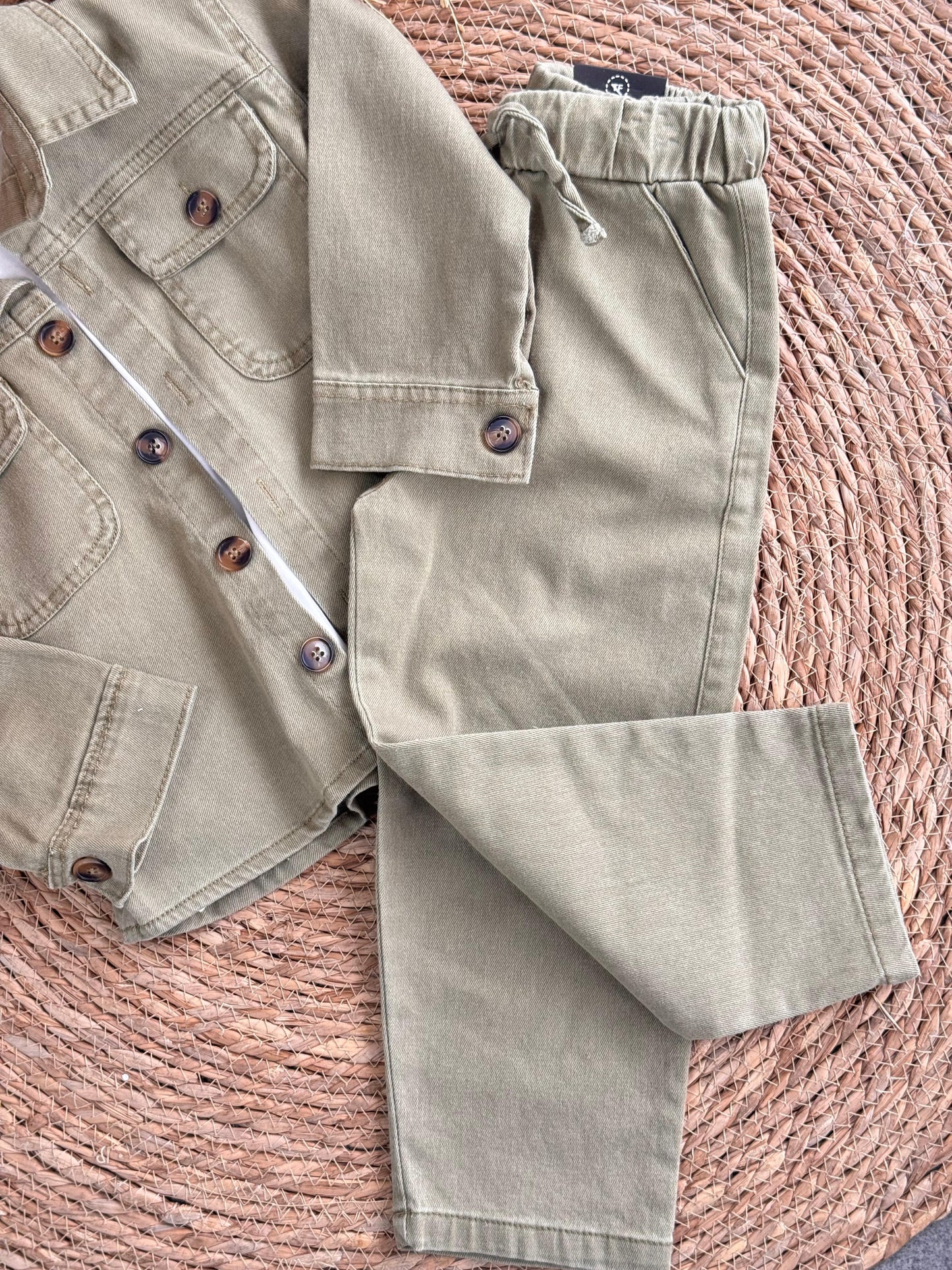 Future Denim Set-Sage green