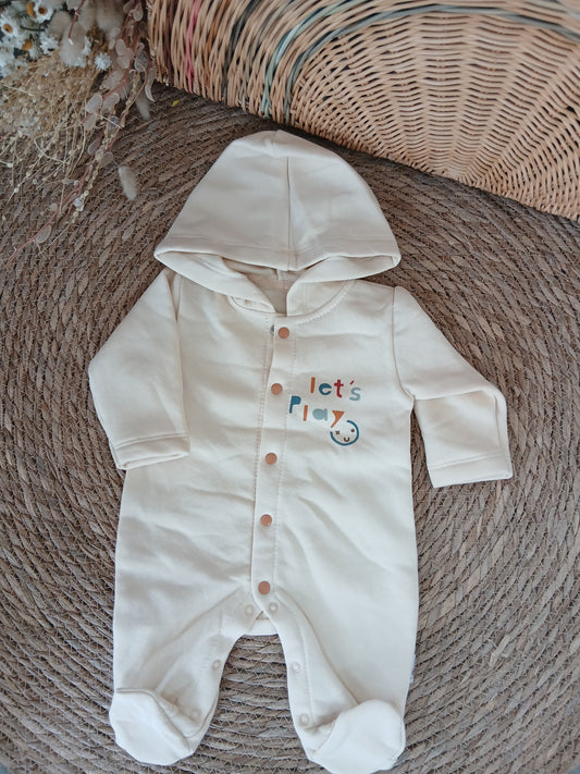 Playtime Hoodie Overall-Cream