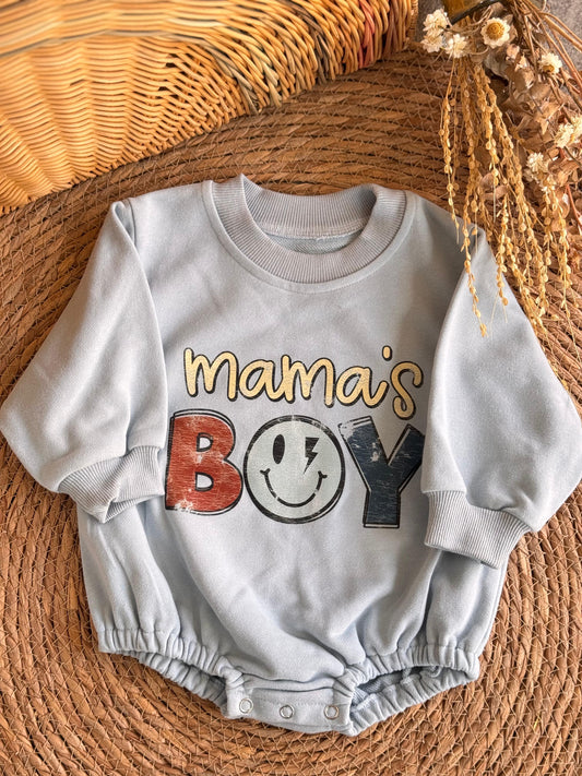 Mama's Boy-Blue Romper