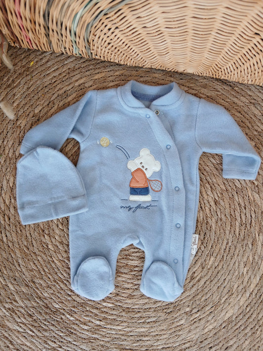 Tennis Teddy Overall-Blue